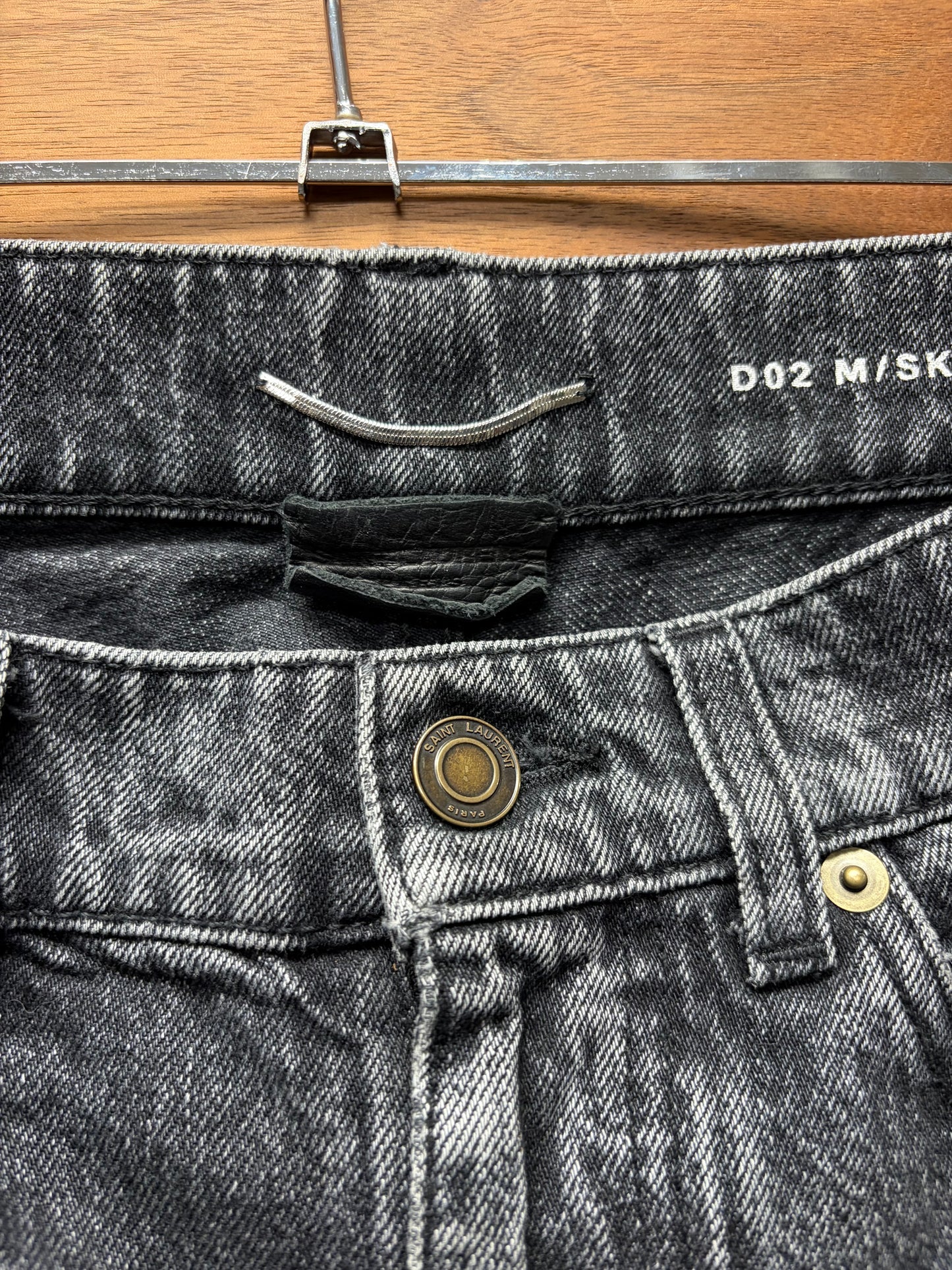 2017 Saint Laurent ‘D02’ Distressed Black Skinny Jeans