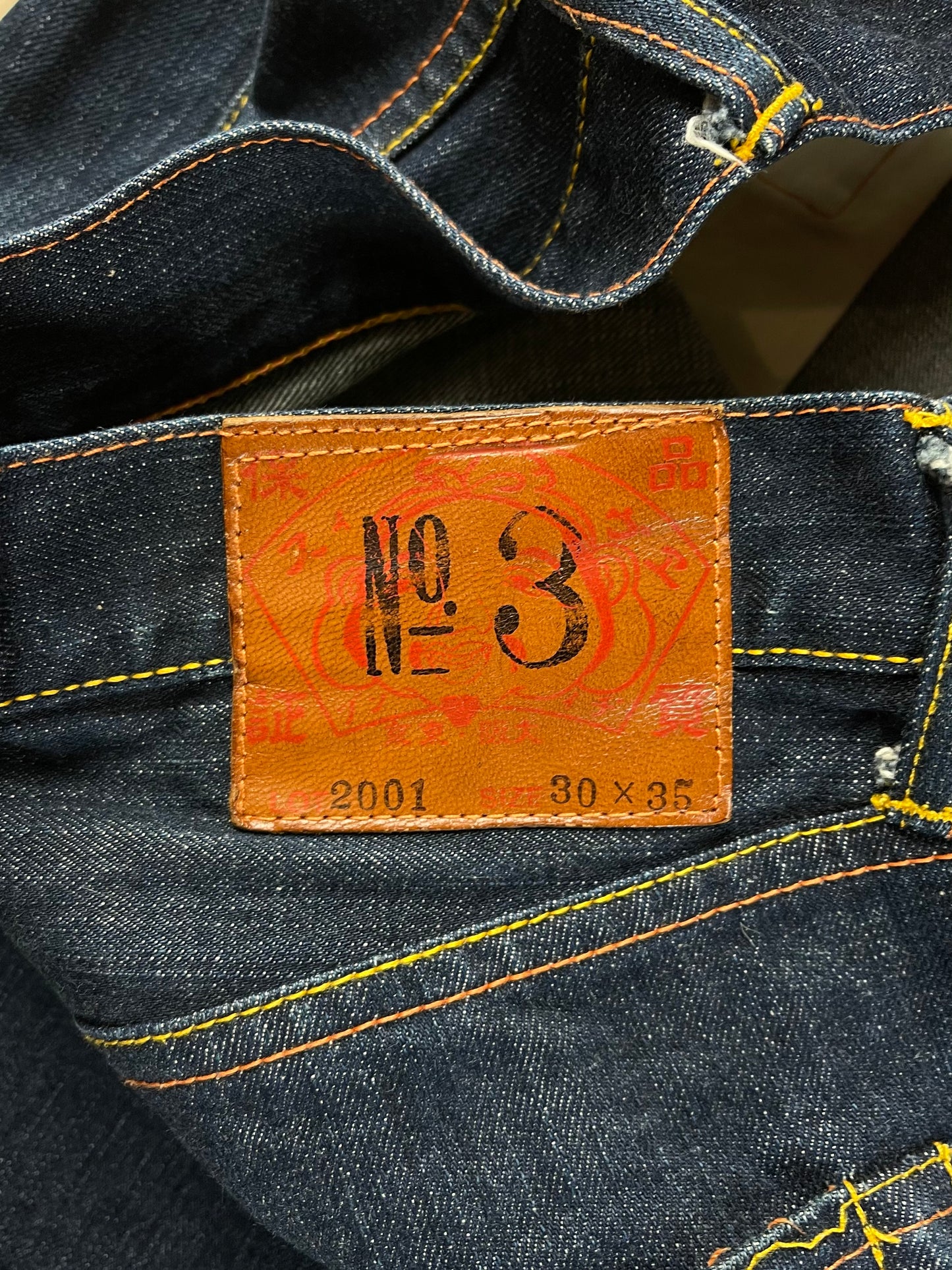 Evisu No3 Selvedge Gull Logo Denim Shorts