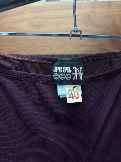 Vintage Jean Paul Gaultier Layered Mesh ‘Plum’ Flared Cut Pants