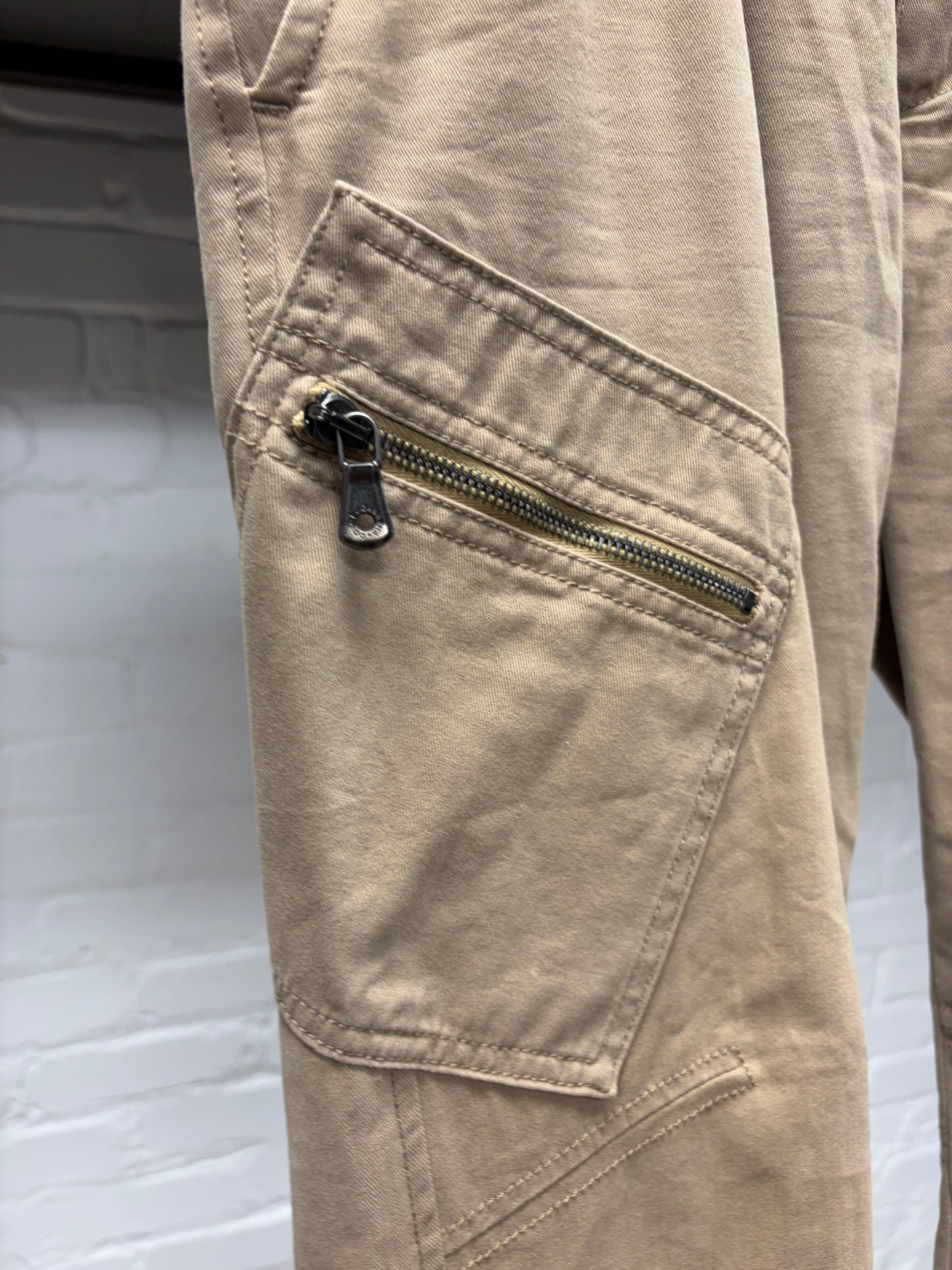 2000s Dolce & Gabbana Brown Zip-Closure Cargo Pants