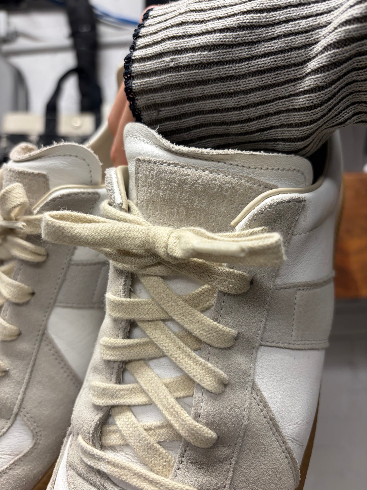Maison Margiela ‘G.A.T.’ White Leather Low Top Sneakers