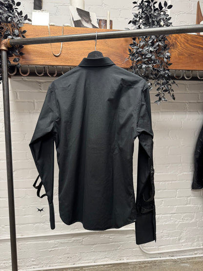 AW2003 Dior Homme ‘Luster’ Waxed Black Tape Seam Bondage Shirt