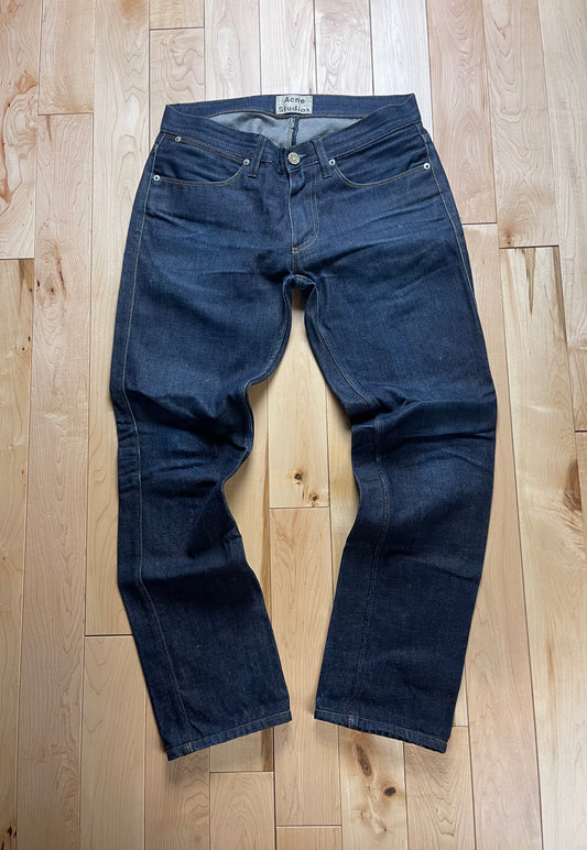 Acne Studios ‘Max Raw’ Blue Slim Straight Denim