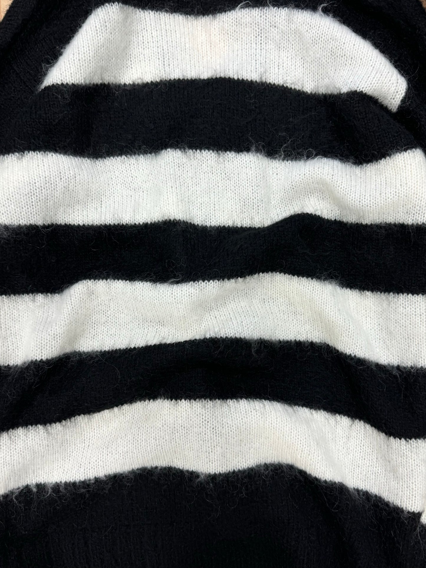 Undercover Mohair Stripe Knit Black/White Cardigan