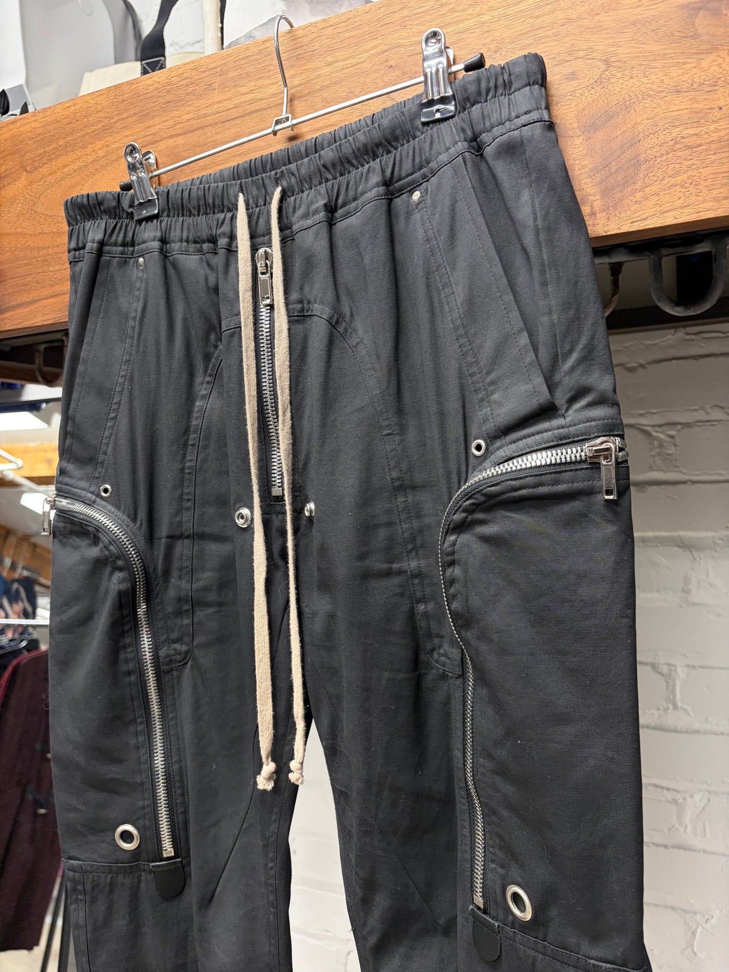 Rick Owens ‘Bauhaus’ Black Flight Cargo Joggers