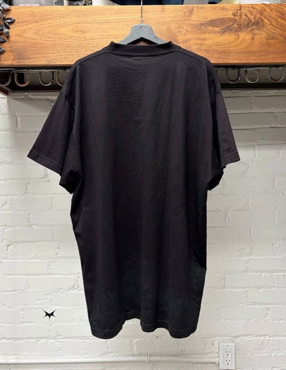 SS2024 Balenciaga ‘D.I.Y. Metal Logo’ Distressed Black Graphic T-Shirt
