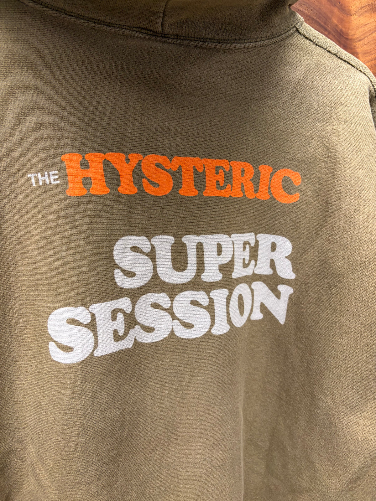 2000s Hysteric Glamour ‘Trip’ Faded Green/White Pullover Hoodie
