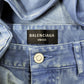 AW2023 Balenciaga ‘Thrashed’ Overdyed Blue Moleskin Denim