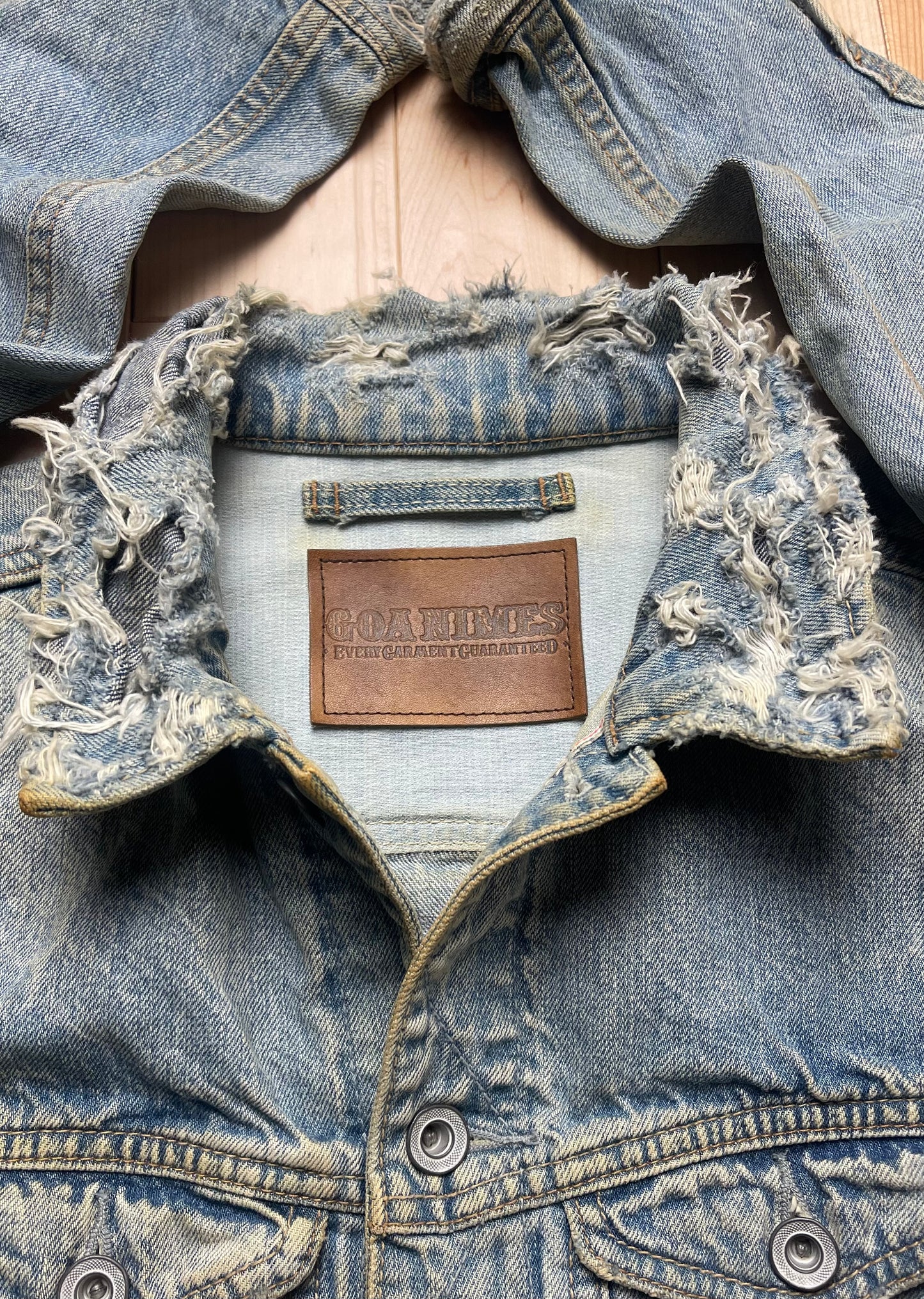 GOA Thrash Distressed Light Wash Denim Jacket