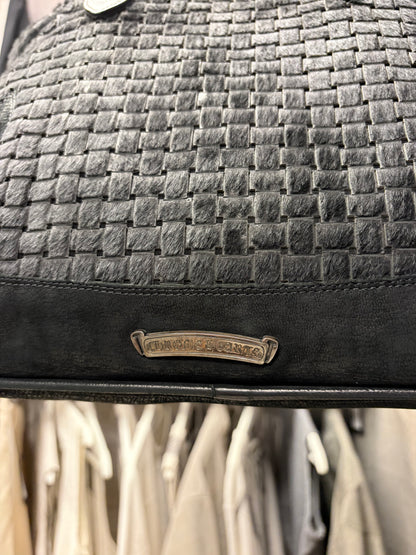 Chrome Hearts Woven Pony Hair ‘Slouchy Mo’ Massive Dagger Black Handbag