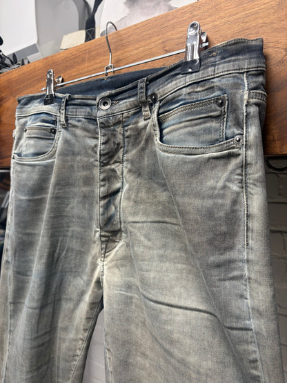 Rick Owens ‘Torrence Cut’ Faded Blue Denim Cutoff Shorts