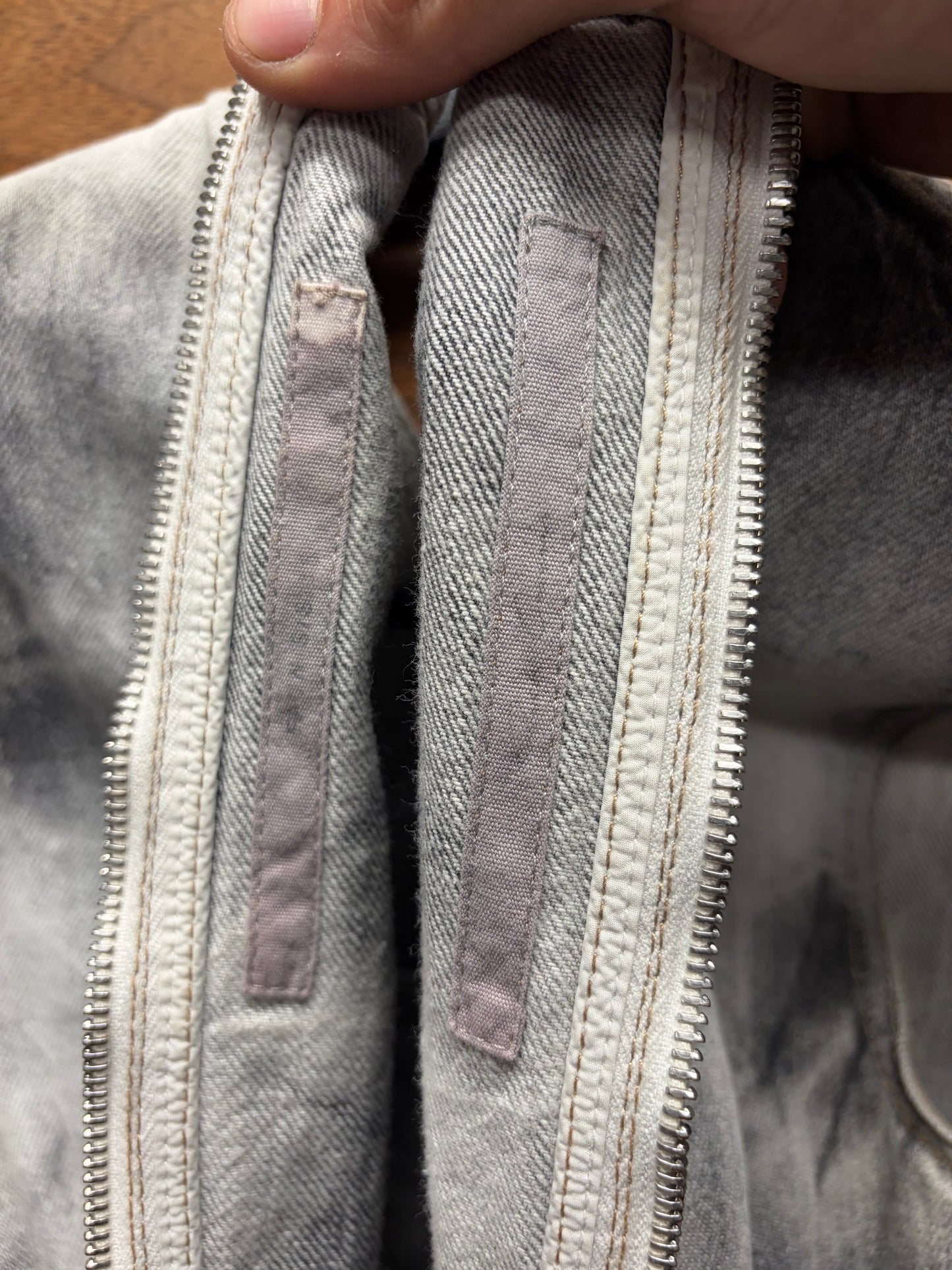 SS2015 Rick Owens ‘Faun’ Batik Grey Smoke Washed Denim Dress