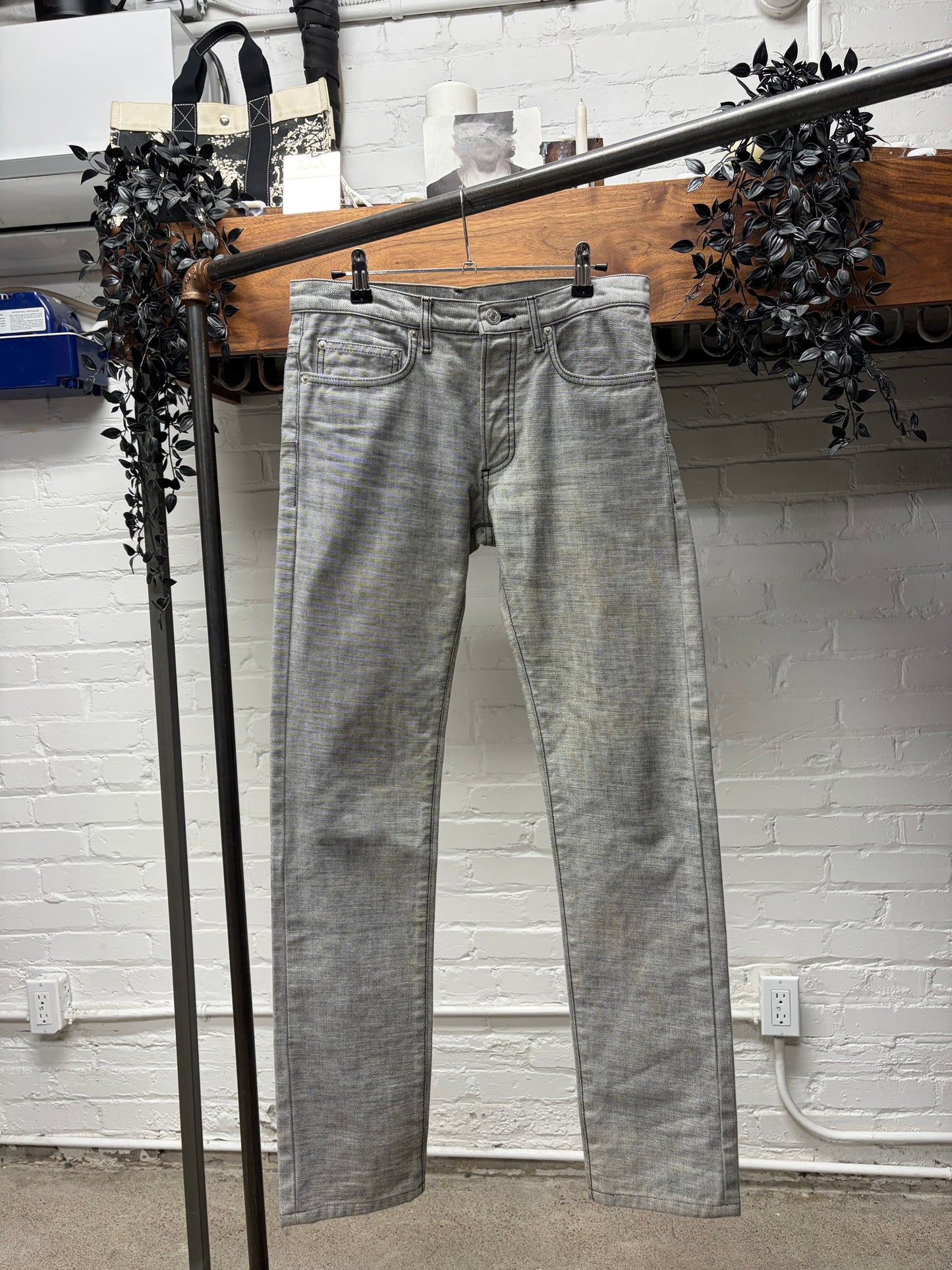 Dior Homme Unaltered ‘Metallic Grey’ Skinny Jeans