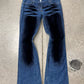 90s W&LT by Walter Van Beirendonck ‘Velour Strip’ Flared Denim