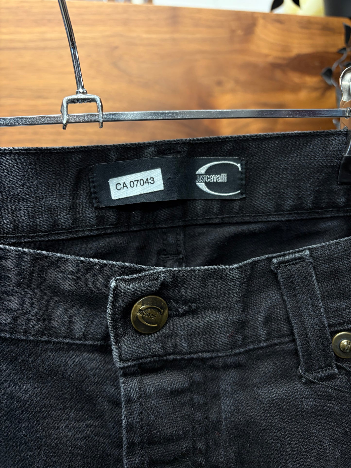 Roberto Cavalli Faded Black Denim Skinny Jeans