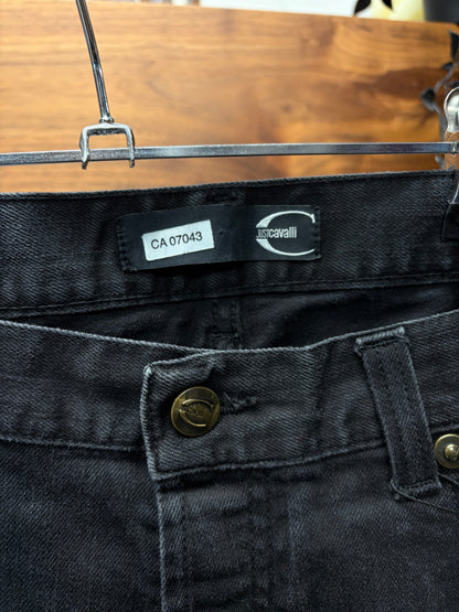 Roberto Cavalli Faded Black Denim Skinny Jeans