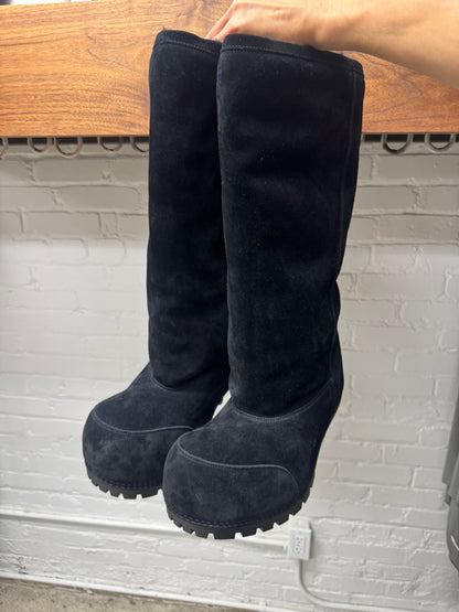 Balenciaga High Heel ‘Alaska’ Suede/Shearling Lined Boots