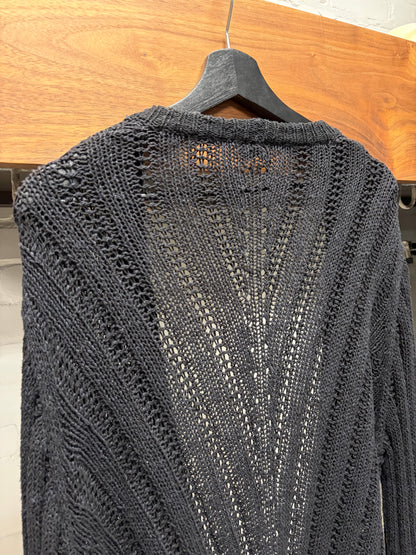 2022 Saint Laurent Double Breasted ‘Loose Gauge’ Tuxedo Knit Cardigan