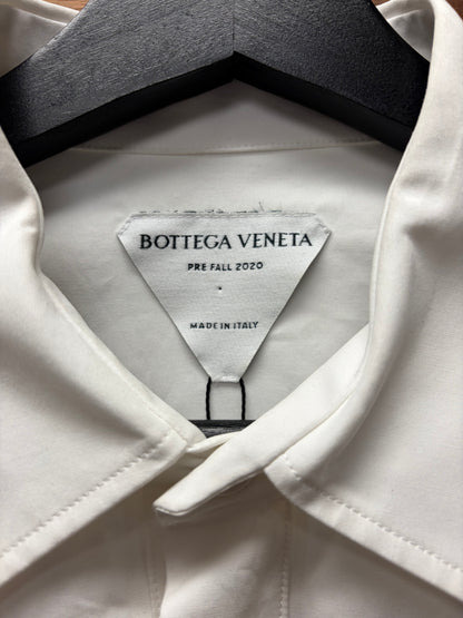Pre AW2020 Bottega Veneta ‘Padded Bib’ White Cotton Button Down Shirt