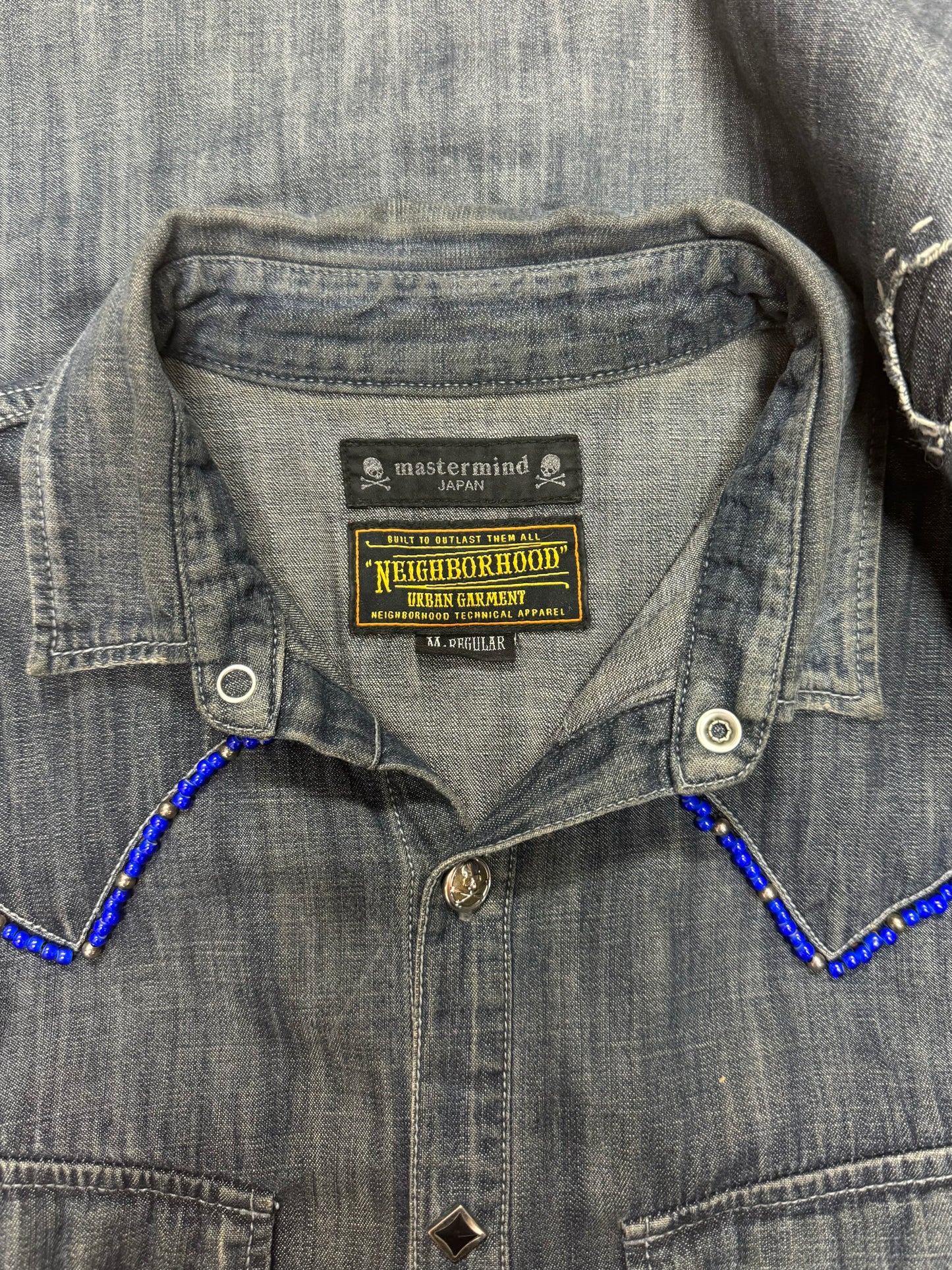 Neighborhood x Mastermind ‘Beaded’ Western Denim Shirt