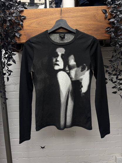 AW1994 Jean Paul Gaultier ‘Vampire’ Pixelated Black Mesh Long Sleeve Shirt