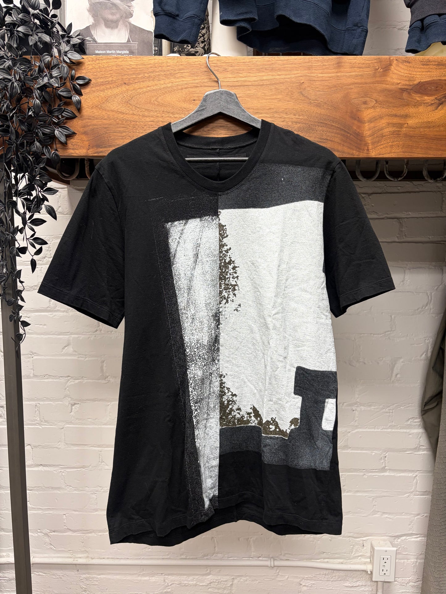 SS2021 Julius Cut n Sew Patchwork Black Jersey Cotton Graphic T-Shirt