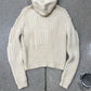 Yohji Yamamoto Ribbed Wool Hooded Knit