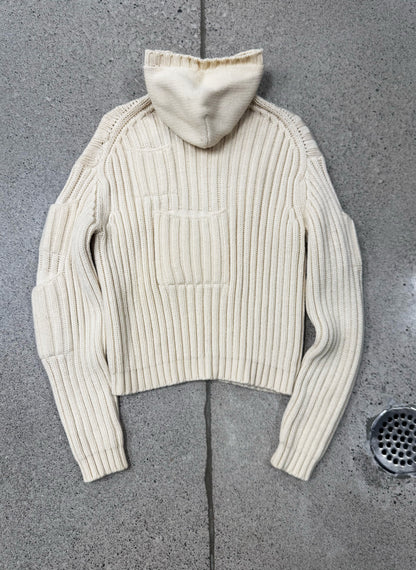 Yohji Yamamoto ‘Pour Homme’ Ribbed Wool Hooded Knit