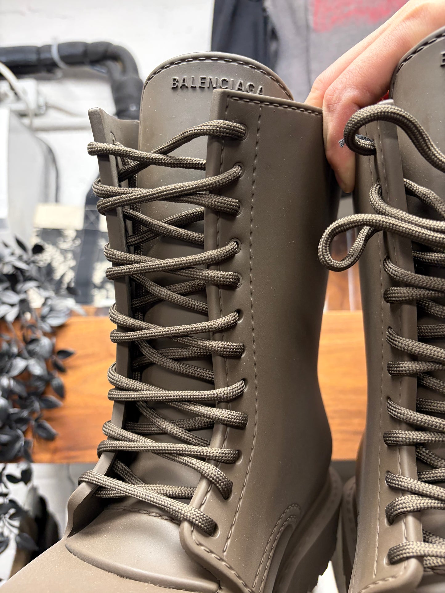 Balenciaga ‘Steroid’ Brown Lace Up Combat Boots