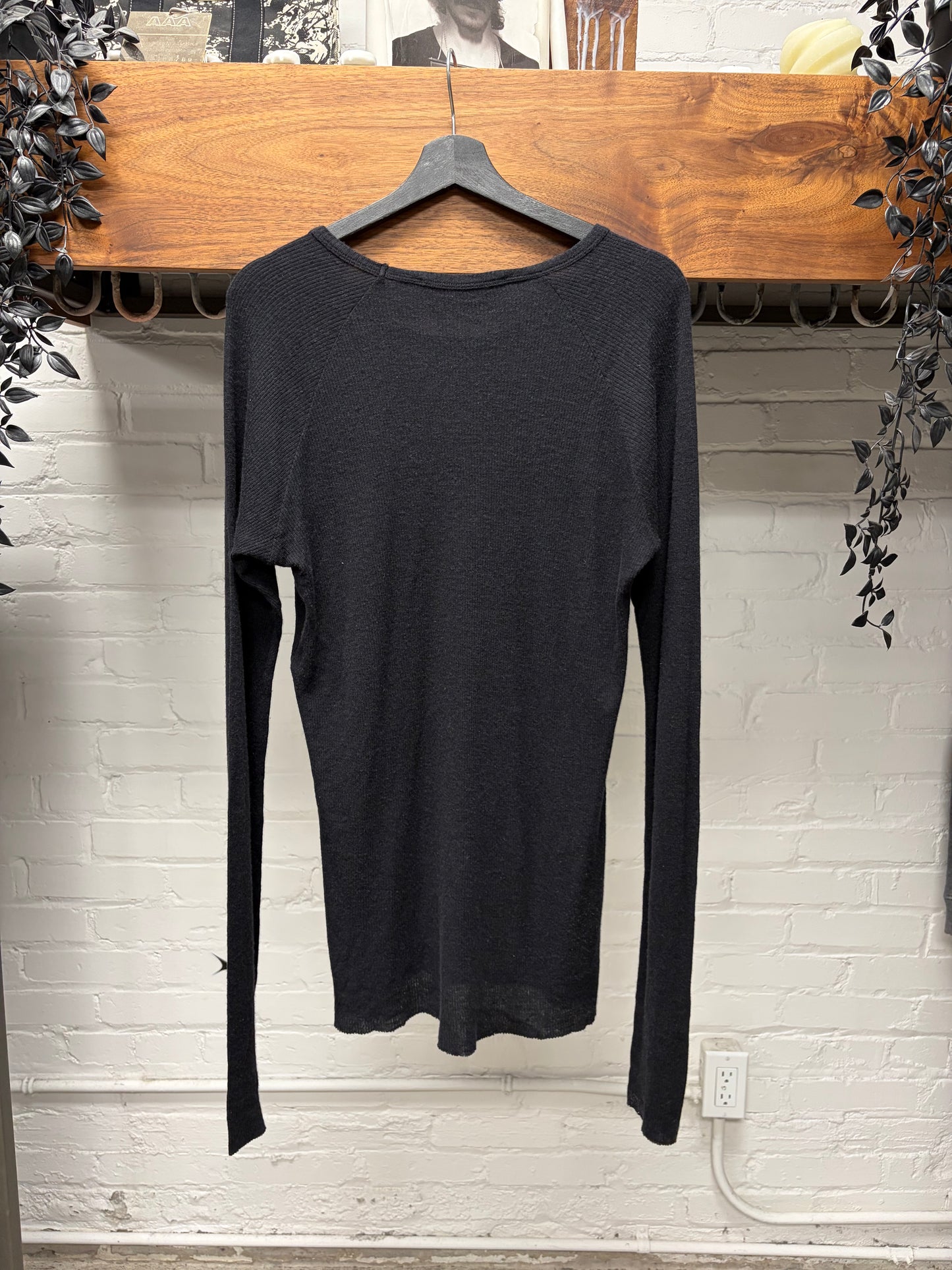 Haider Ackermann Ribbed Wool Long Sleeve Layering Top
