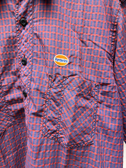 Hysteric Glamour Tartan Quarter Button Up Shirt with Small Branded Patch