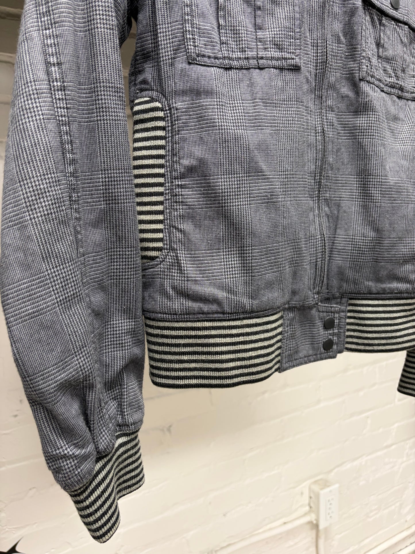 Hysteric Glamour Houndstooth Grey Bomber Jacket