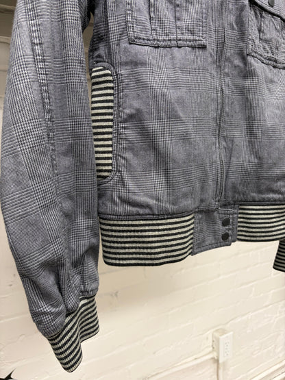 Hysteric Glamour Houndstooth Grey Bomber Jacket
