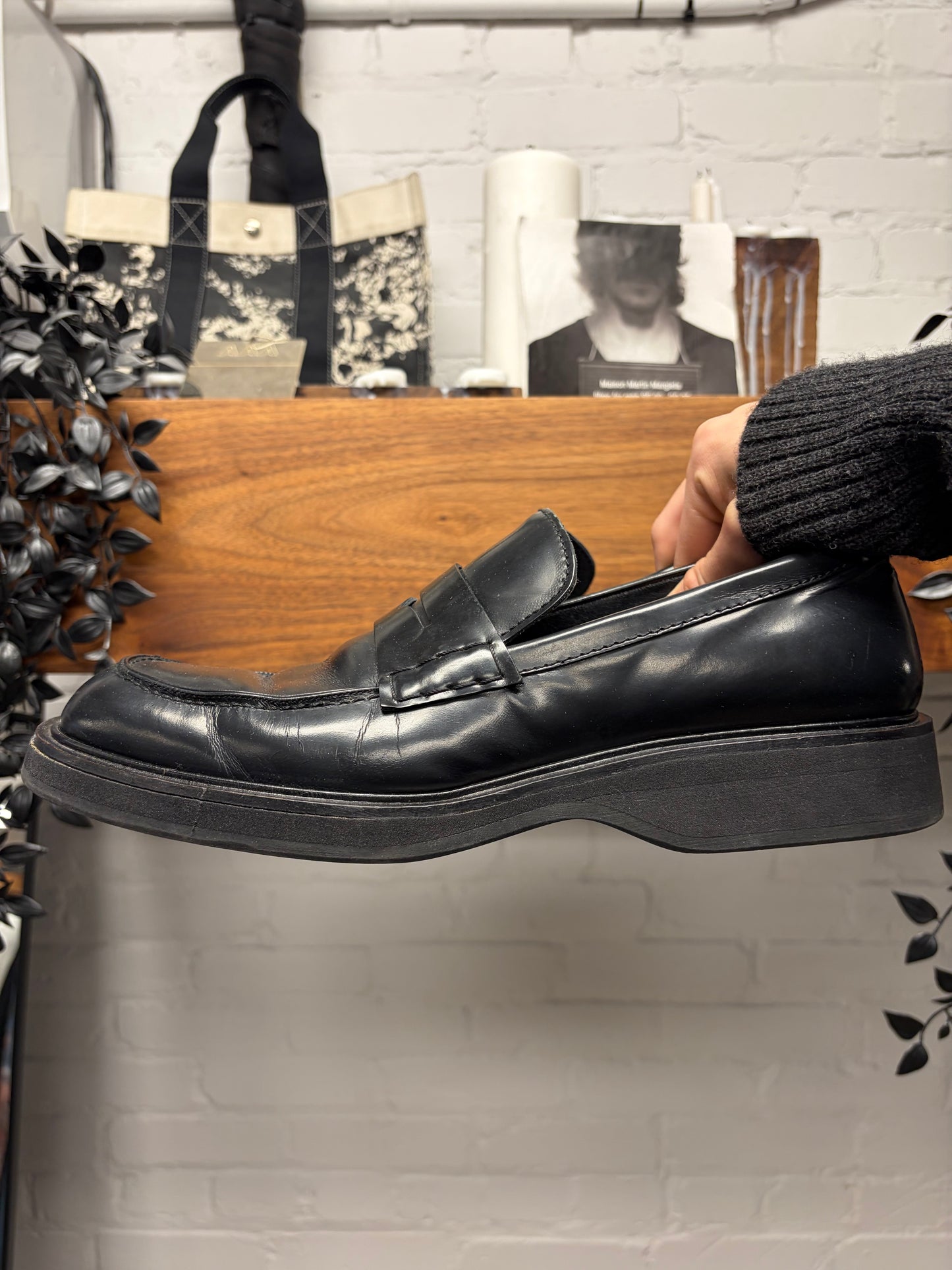 Gucci Black ‘Block Platform’ Patent Leather Penny Loafers