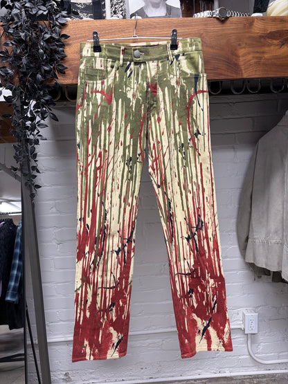 AW1998 Jean Paul Gaultier ‘Vampire’ Blood Drip Straight Leg Denim
