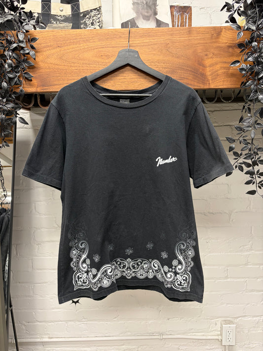 Number (N)ine ‘Fender Logo’ Black Paisley Graphic T-Shirt