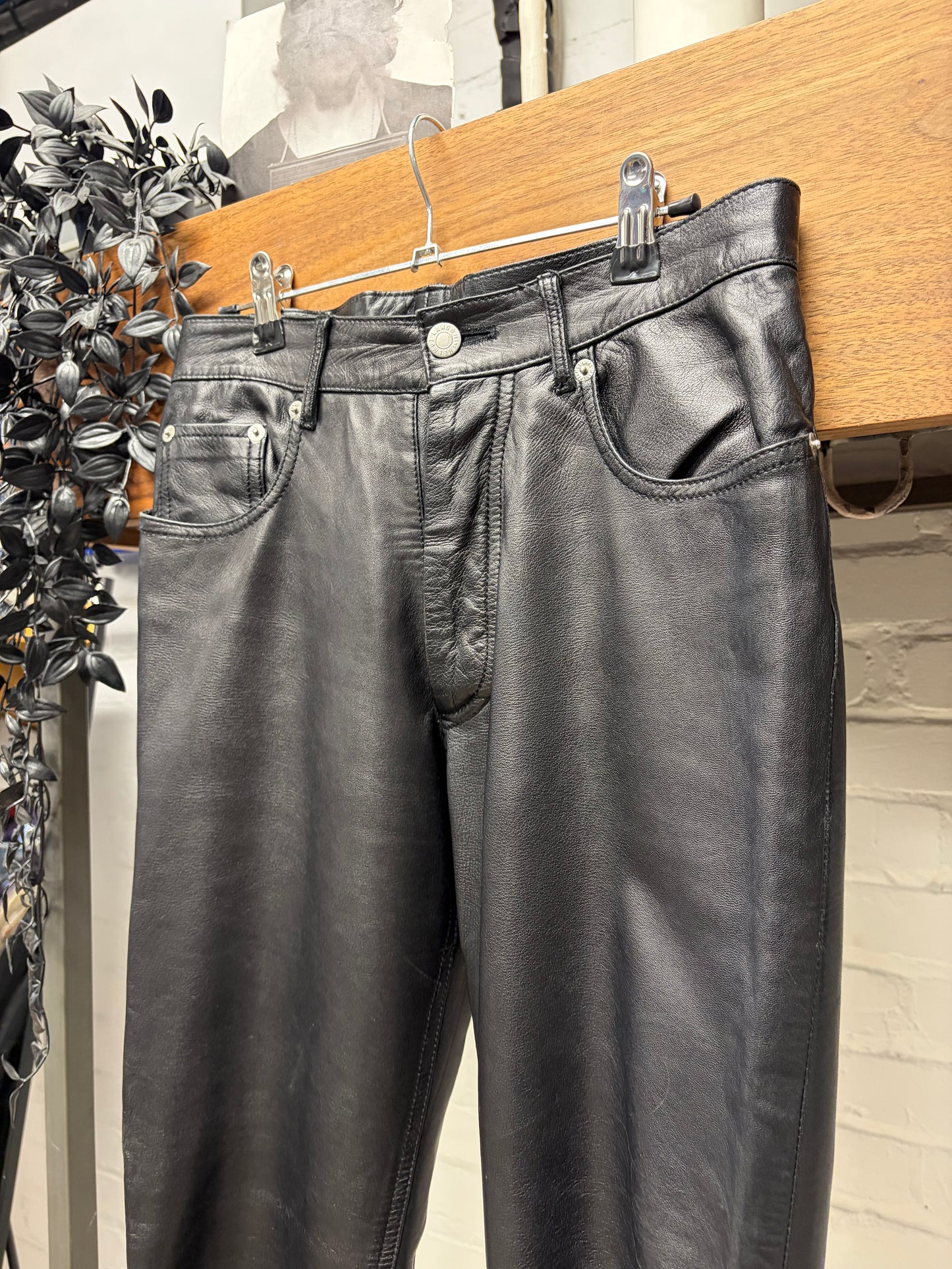 Vintage Helmut Lang Lambskin Leather Skinny Cut Pants