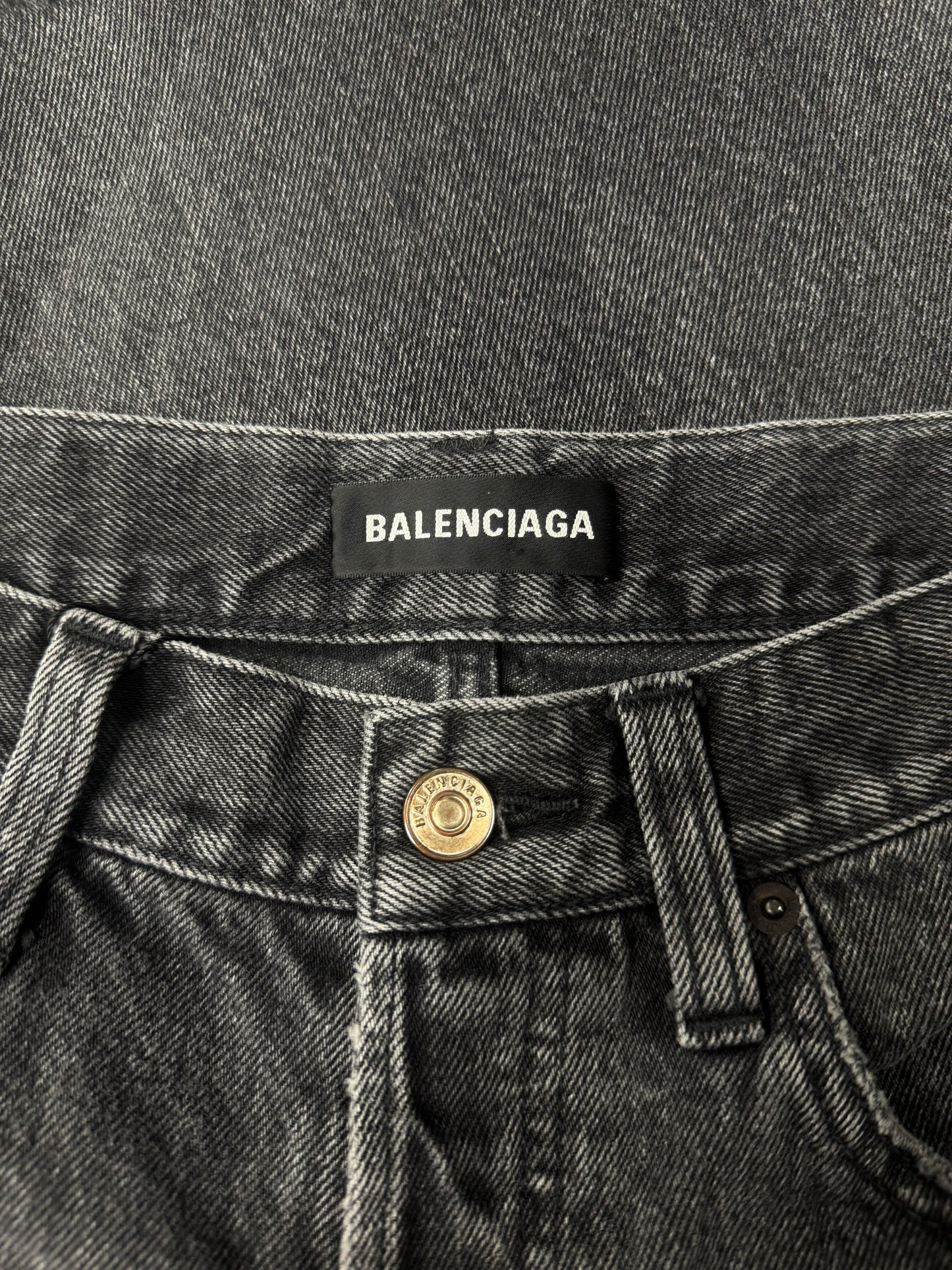 2018 Balenciaga ‘Washed Black’ Cutoff Denim Shorts