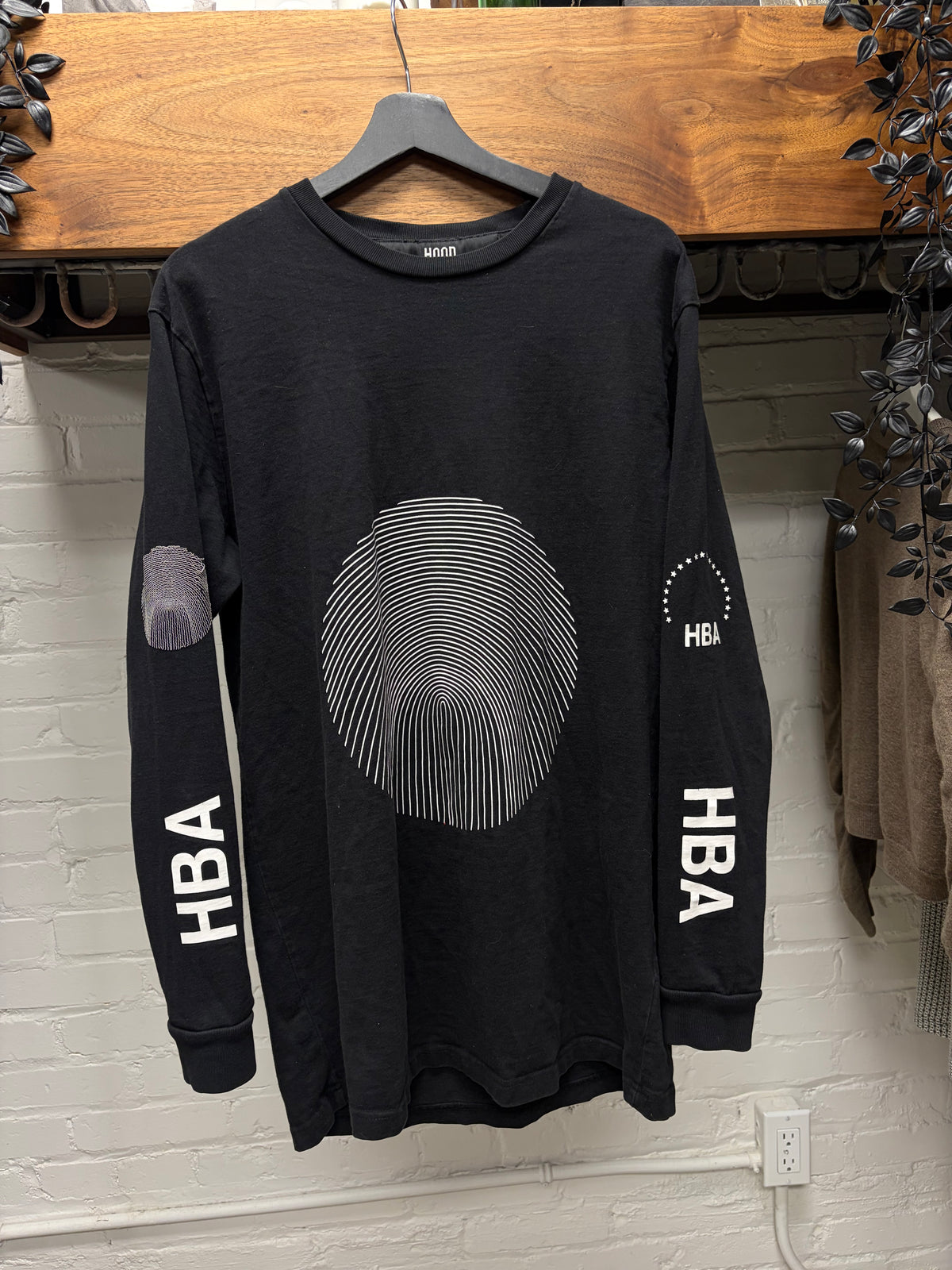 Hood By Air ‘Thumbprint’ Black Long Sleeve Shirt