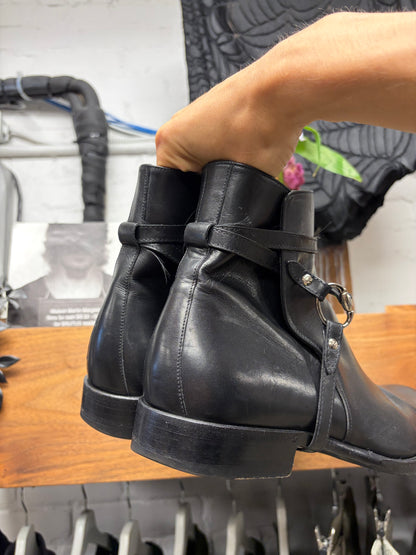 Gucci ‘Horsebit’ Black Leather Side Zip Ankle Boots