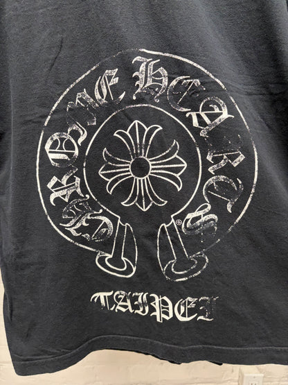 Chrome Hearts ‘Taipei’ Store Exclusive Faded Black Horseshoe Logo T-Shirt