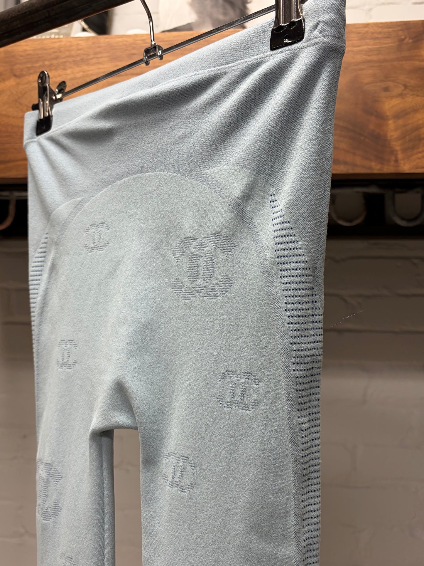 SS2021 Chanel Light Blue Monogram Tights