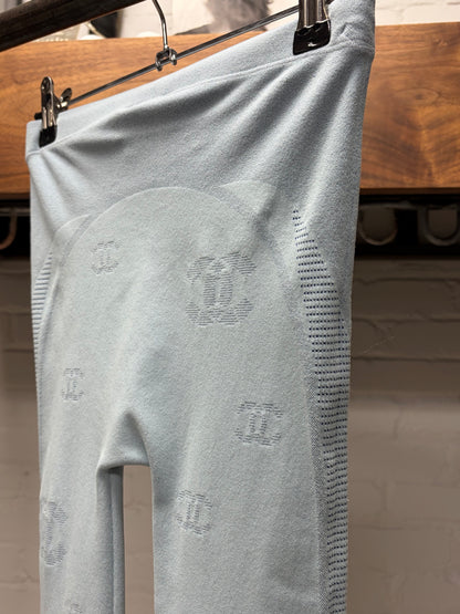 SS2021 Chanel Light Blue Monogram Tights