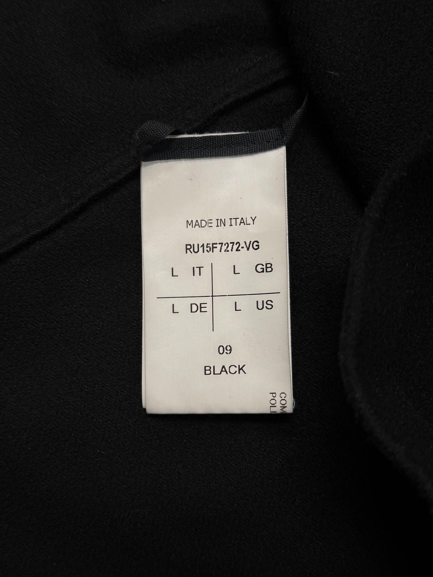 AW2015 Rick Owens ‘Sphinx’ Mainline Black Poncho Layering Top