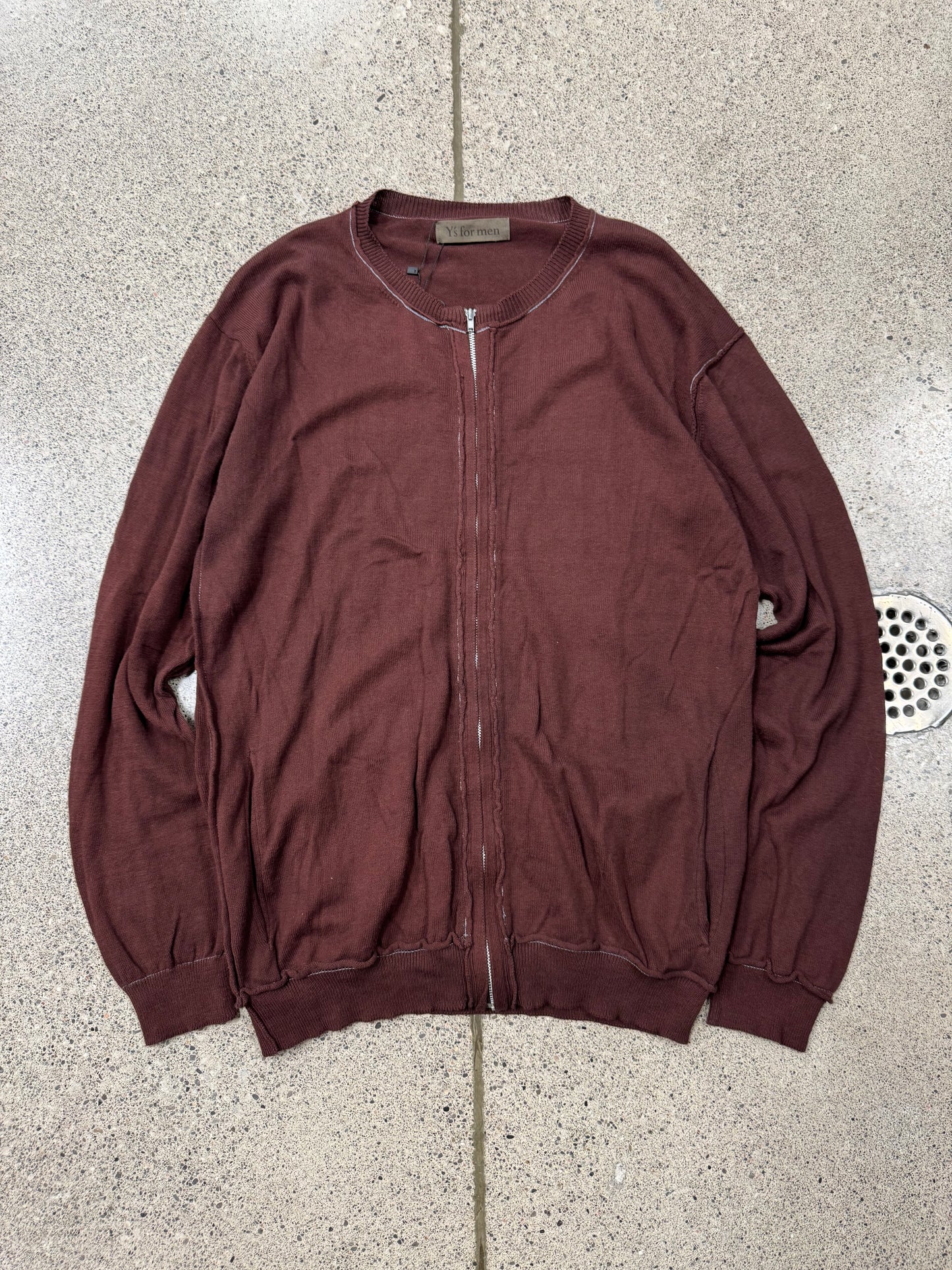 Yohji Yamamoto ‘Y’s For Men’ Collarless Zip-Up Sweater