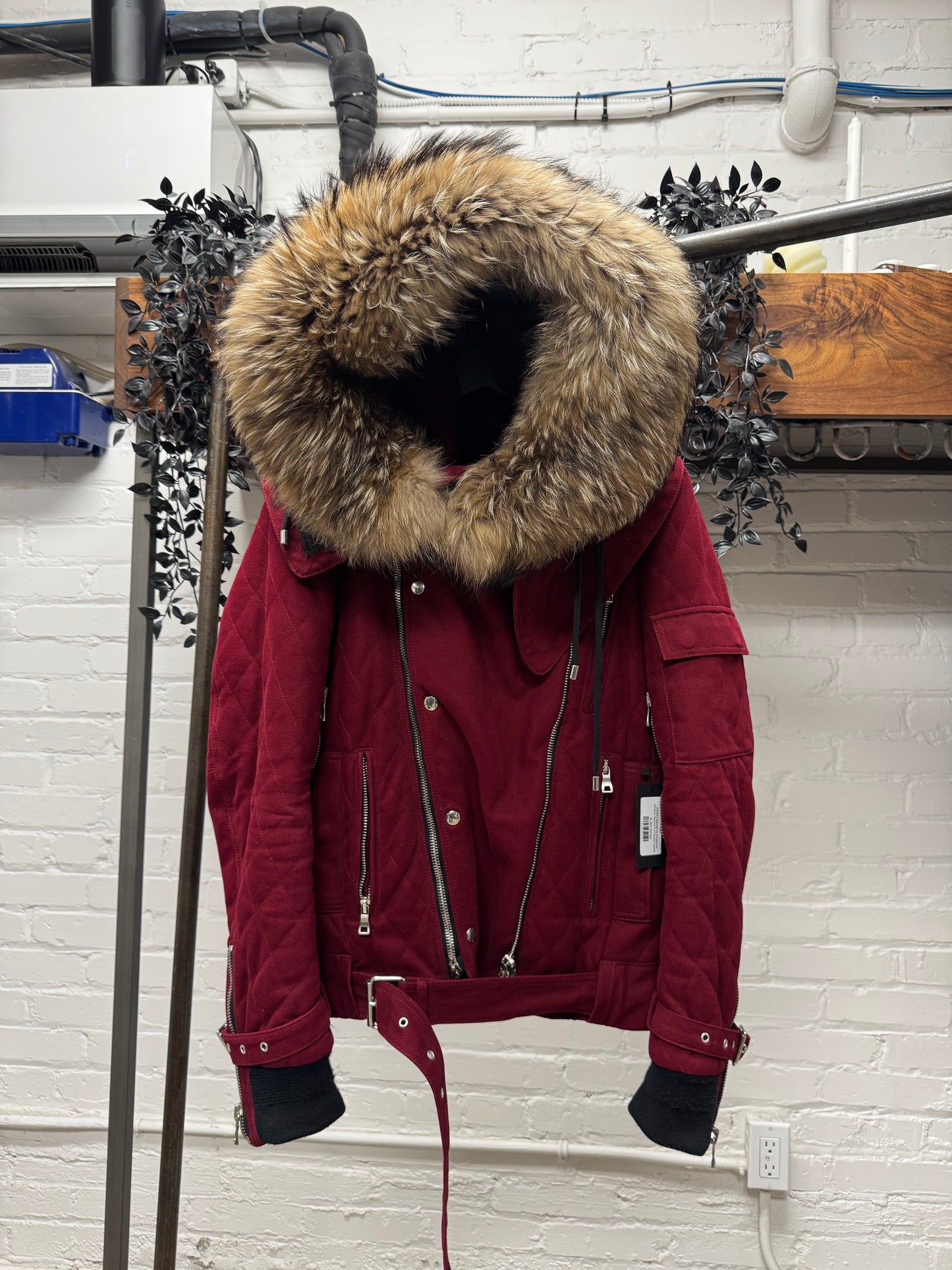 AW2012 Balmain by Olivier Rousteig Racoon Fur Hooded Jacket