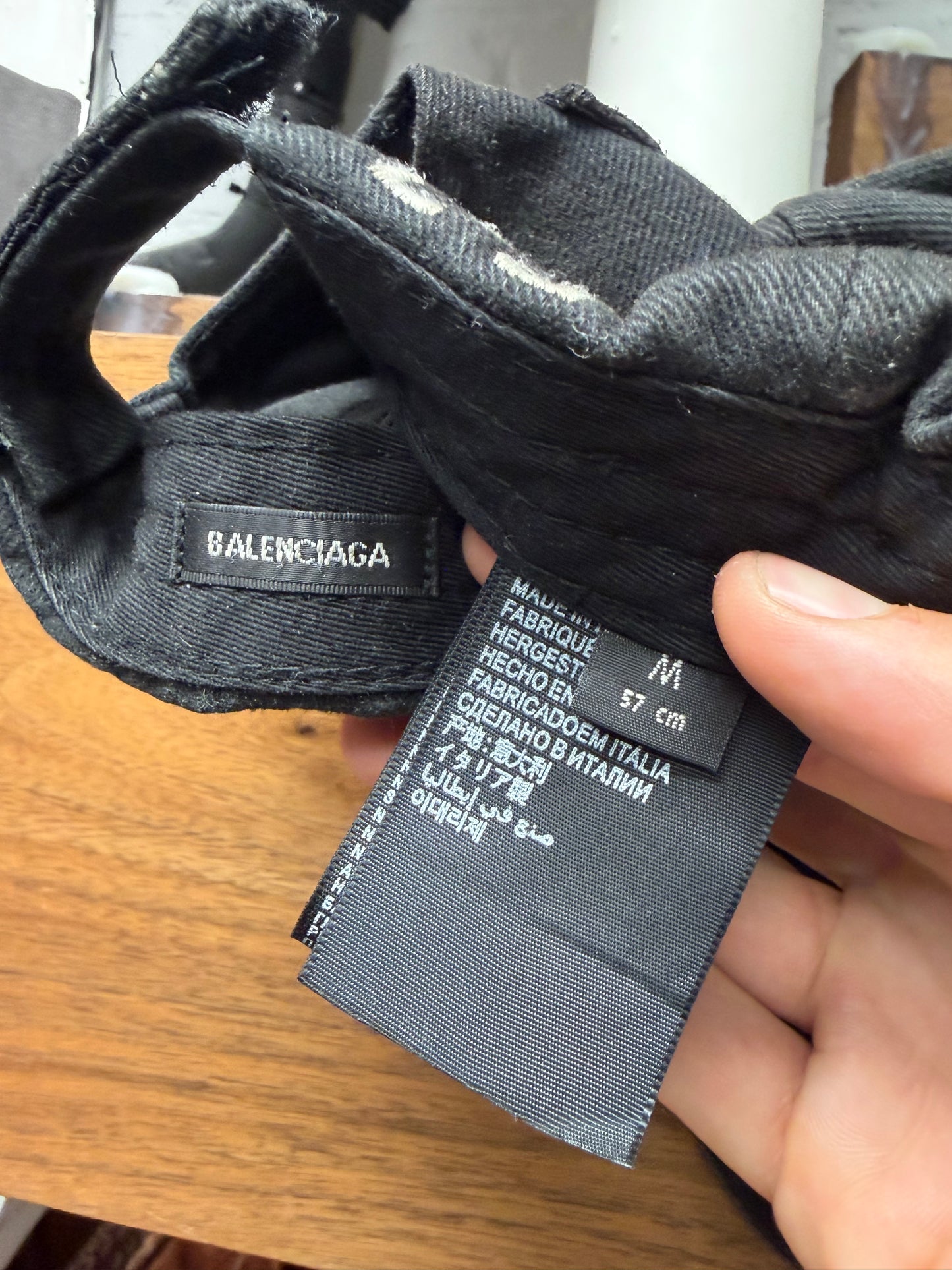 AW2021 Balenciaga ‘Gamer’ Embroidered Logo Strap-Back Baseball Cap