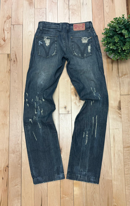 Dolce & Gabbana Distressed Grey Bootcut Denim