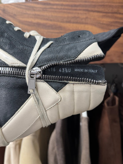 Rick Owens Black/Milk Suede ‘Geobasket’ High Top Sneakers