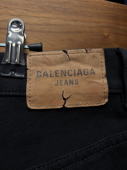2022 Balenciaga Black Bootcut/Straight Leg Denim